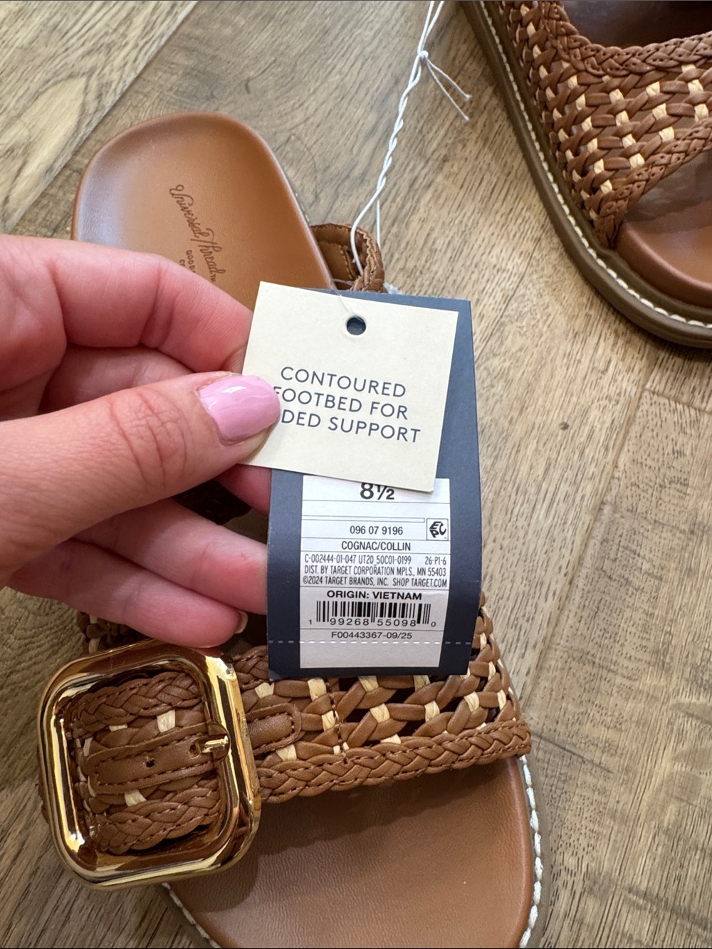 Universal Thread Brown Woven Double-Buckle Slide Sandals - Picture 2 of 7